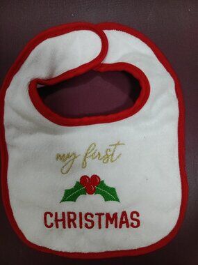 "HB", My First Christmas, Holiday/Christmas Baby Bib